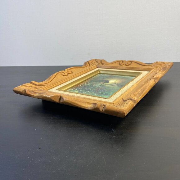 6 x 8 ANDRES ORPINAS Water Wishing Well Barn Print Wood Frame, Art Print, Vintag - Picture 8 of 10